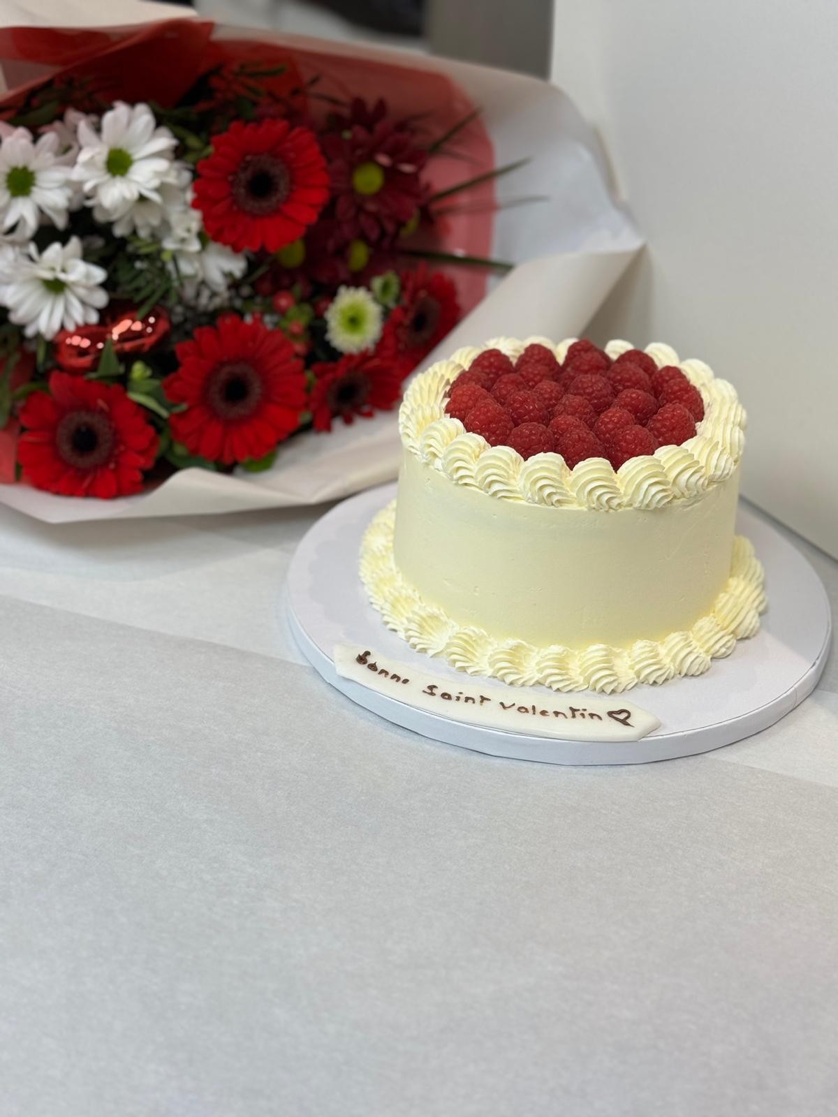 Gâteau framboise pour la Saint-Valentin