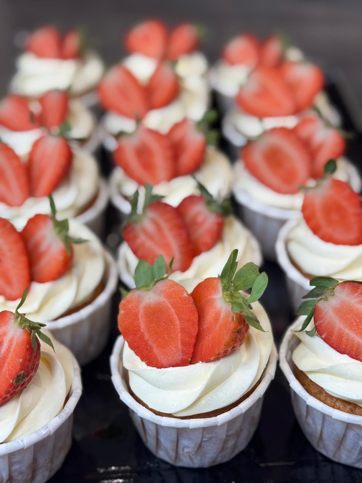 Cupcakes aux fraises